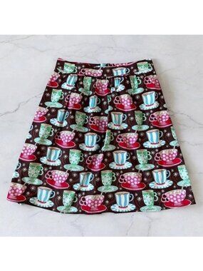 RETROLICIOUS Womens Hot Chocolate Print Winter Skirt Size XS
